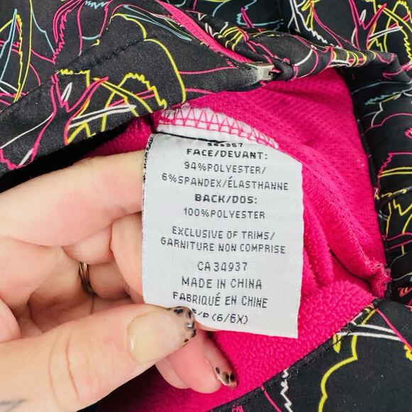 XMNT Cross Mountain Pink And Black Soft Shell Jacket For Girls Size S (6-6x) - Picture 3 of 5